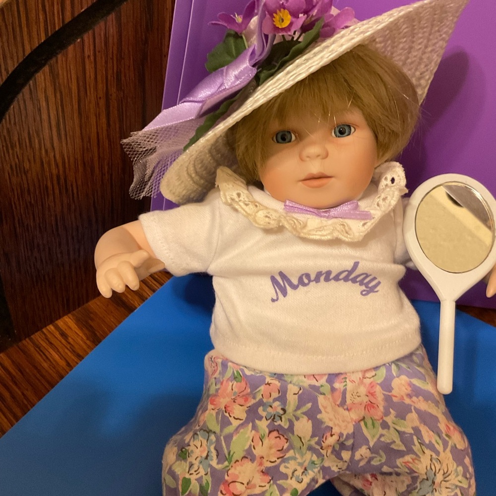 Vintage Ashton Drake, Collectible Porcelain Doll, 1994,  Adorable Monday Child.